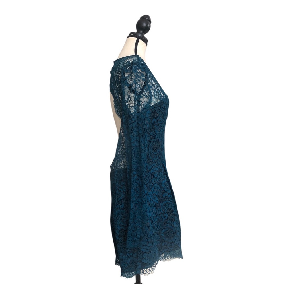 Lovers+Friends Teal Lace Romper - Picture 4 of 13